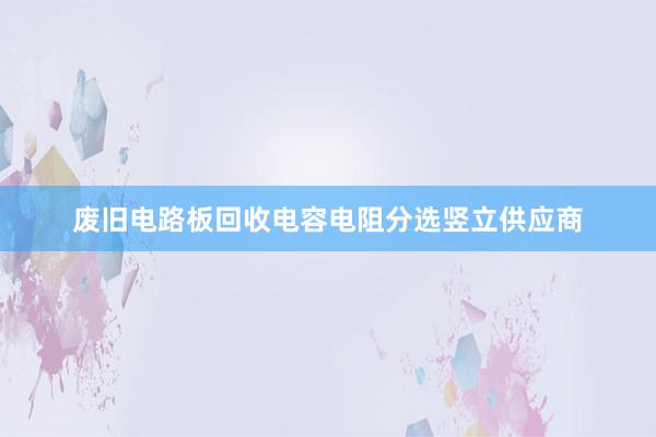 废旧电路板回收电容电阻分选竖立供应商