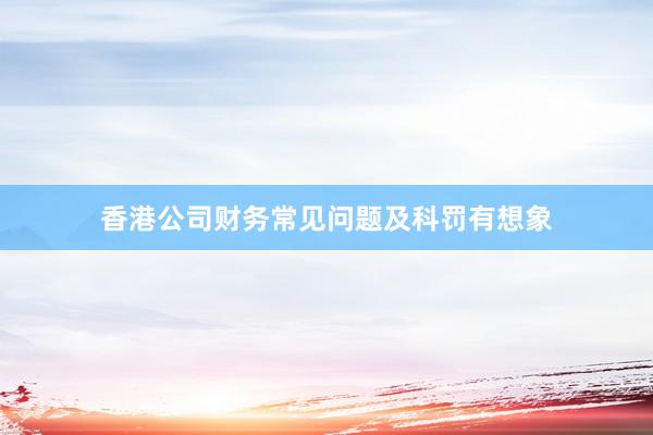香港公司财务常见问题及科罚有想象