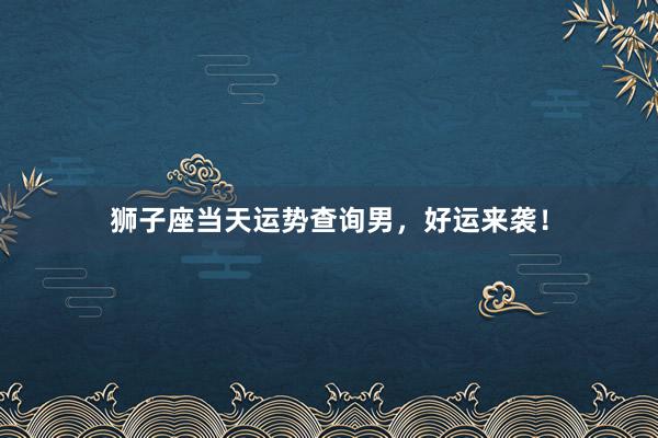 狮子座当天运势查询男，好运来袭！